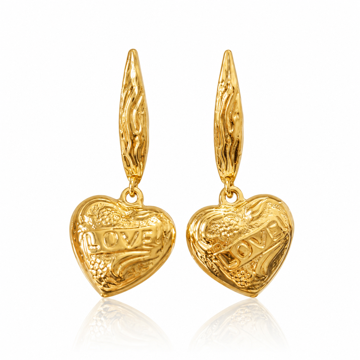 Brinco Dourado Coração Love