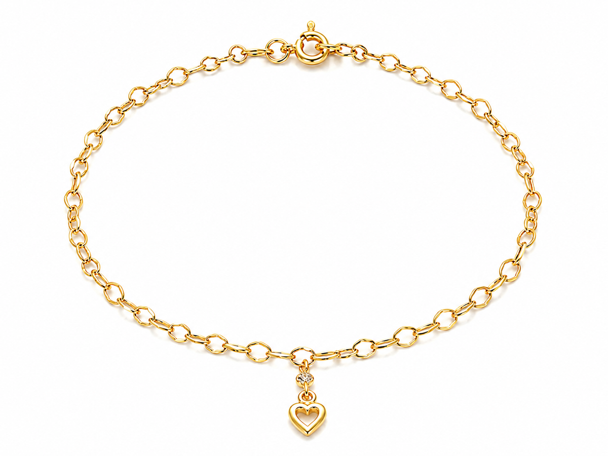 PULSEIRA DOURADA COM CORAÇÃO