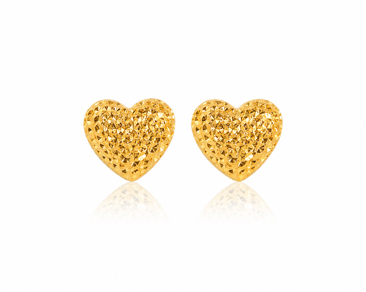Brinco Dourado Coração Elegante