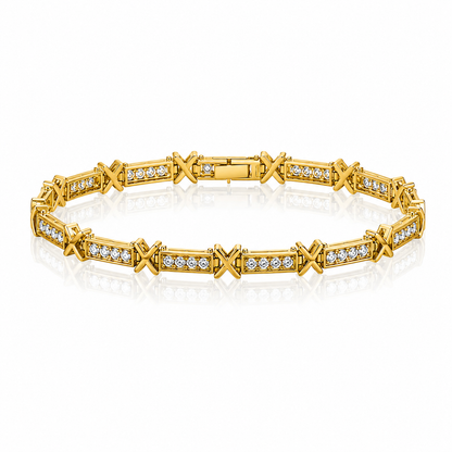 PULSEIRA DOURADA COM DETALHE EM X