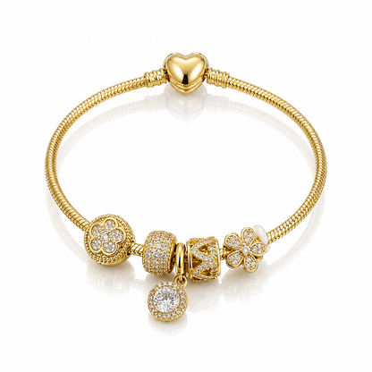 PULSEIRA BERLOQUES FECHO CORAÇÃO DOURADA