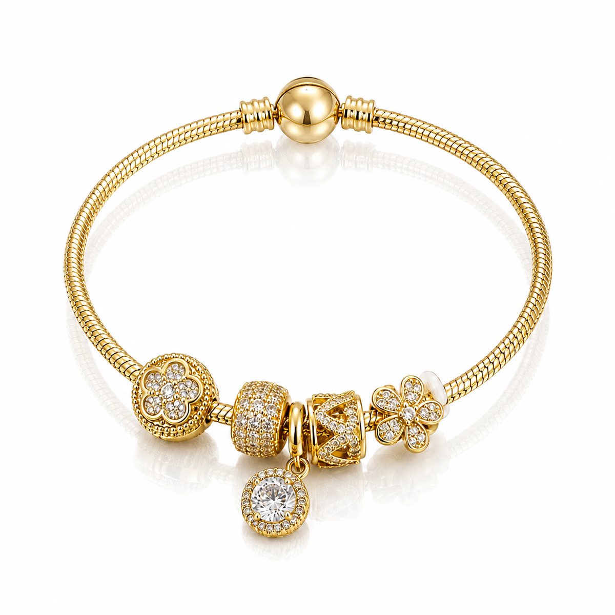 PULSEIRA BERLOQUE FECHO DE BOLINHA DOURADA