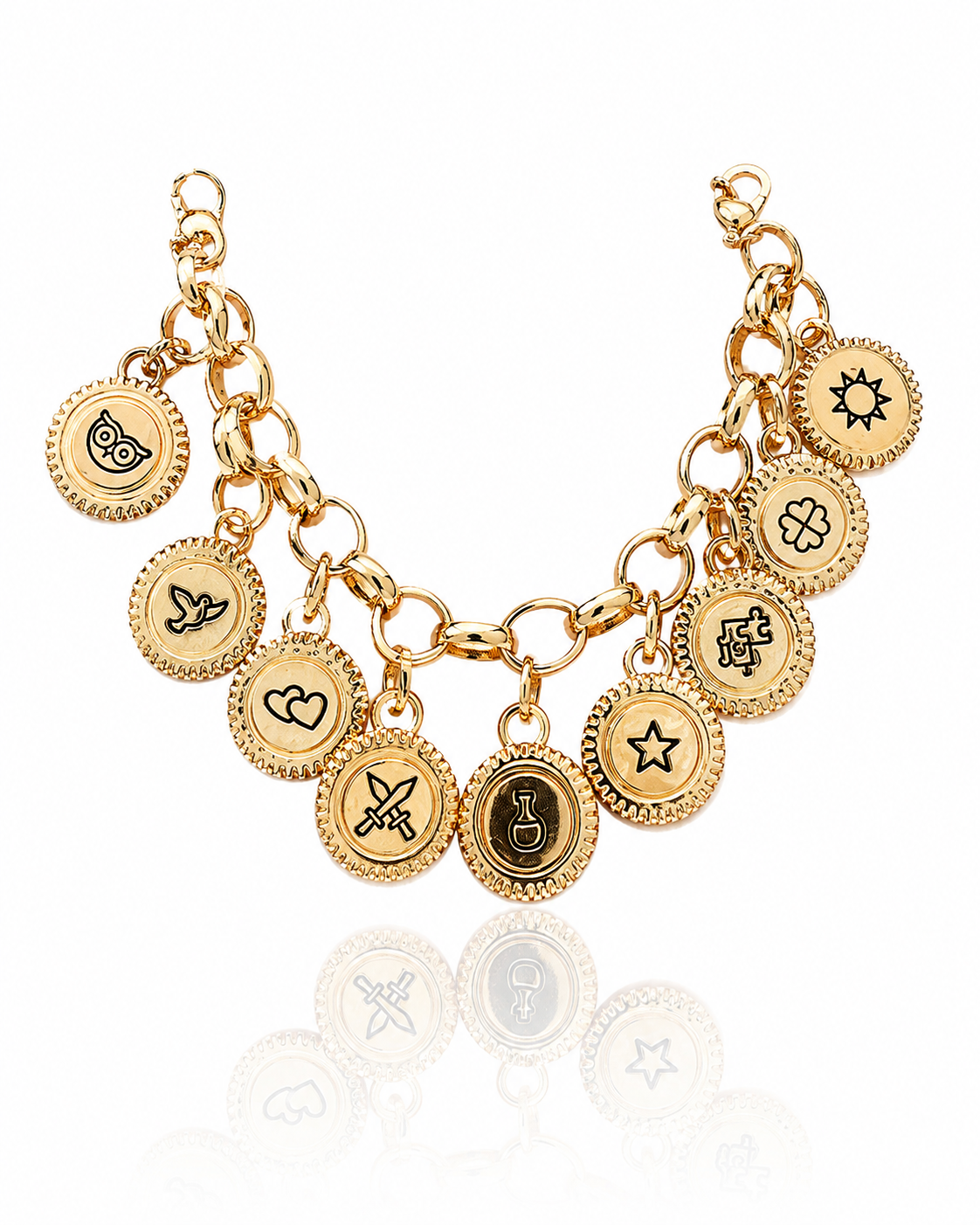 PULSEIRA ELO COM BERLOQUES DOURADO