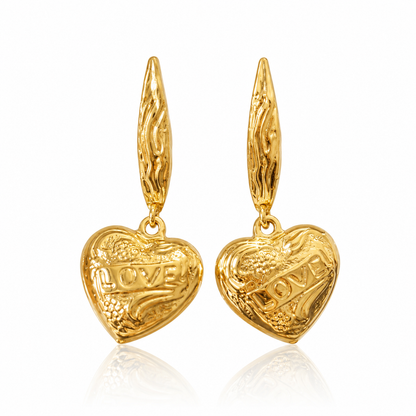 Brinco Dourado Coração Love