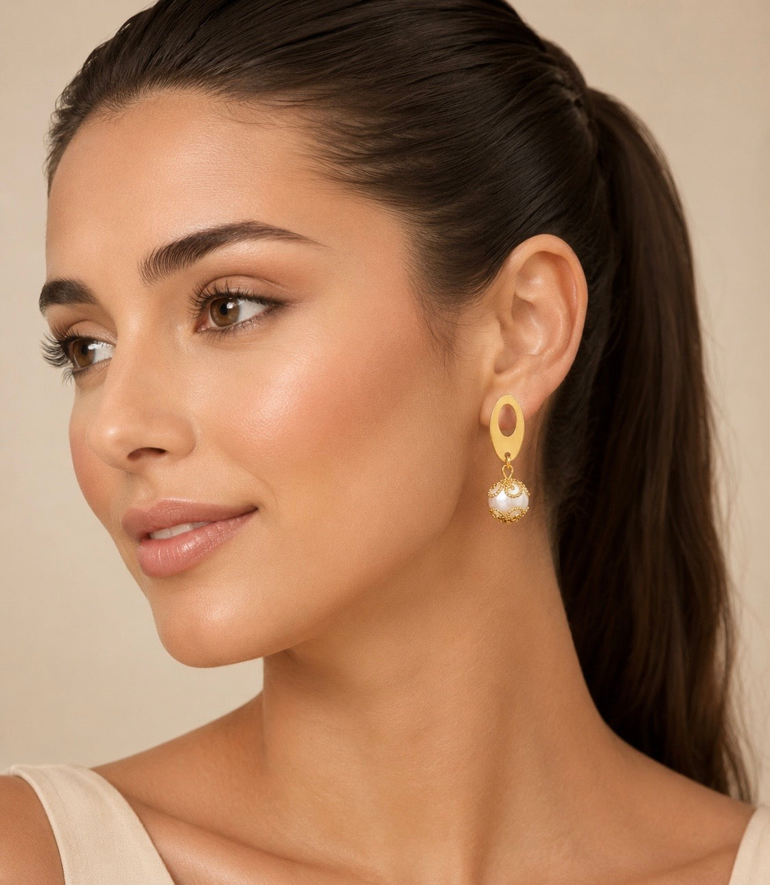 Brinco Dourado Pérola