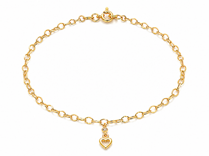 PULSEIRA DOURADA COM CORAÇÃO