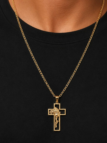 PINGENTE CRUZ JESUS DOURADO