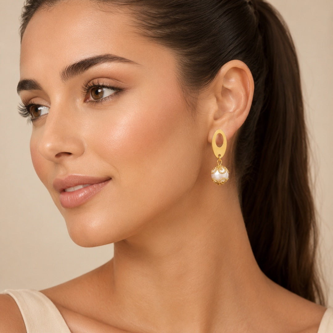 Brinco Dourado Pérola