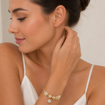 PULSEIRA BERLOQUES FECHO CORAÇÃO DOURADA