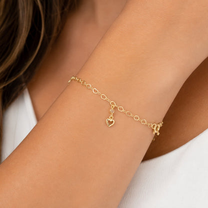PULSEIRA DOURADA COM CORAÇÃO